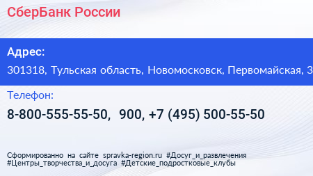 СберБанк России - визитка