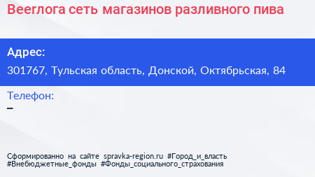 Beerлога сеть магазинов разливного пива - визитка