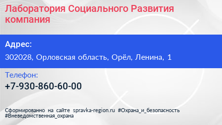 Нажмите, чтобы скачать визитку Лаборатория Социального Развития компания - визитка