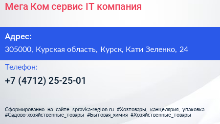Мега Ком сервис IT компания - визитка