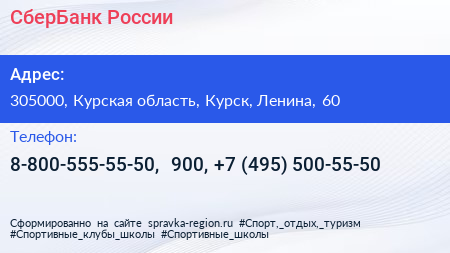 СберБанк России - визитка