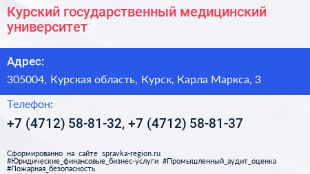 Курский государственный медицинский университет - визитка