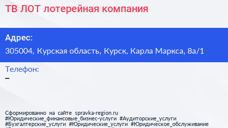 ТВ ЛОТ лотерейная компания - визитка