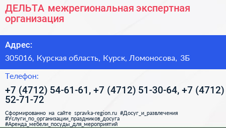 ДЕЛЬТА межрегиональная экспертная организация - визитка