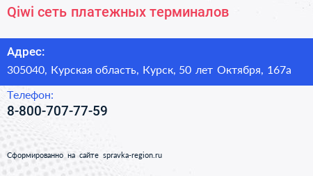 Qiwi сеть платежных терминалов - визитка