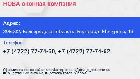 НОВА оконная компания - визитка