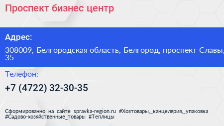 Проспект бизнес центр - визитка
