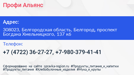 Профи Альянс - визитка