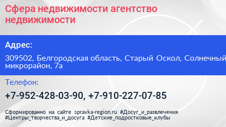 Сфера недвижимости агентство недвижимости - визитка