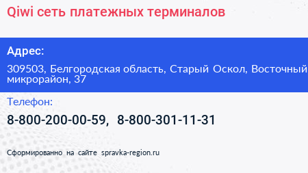 Qiwi сеть платежных терминалов - визитка