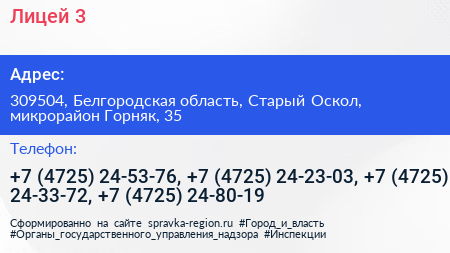Лицей 3 - визитка
