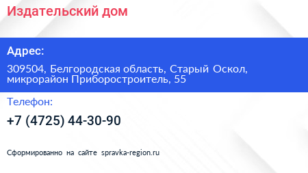 Издательский дом - визитка