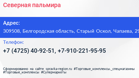 Северная пальмира - визитка
