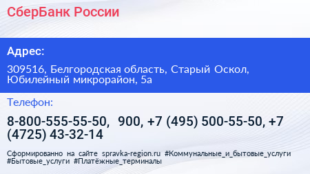 СберБанк России - визитка