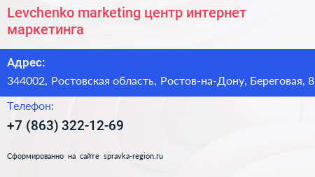 Levchenko marketing центр интернет маркетинга - визитка