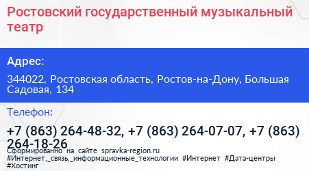 Ростовский государственный музыкальный театр - визитка