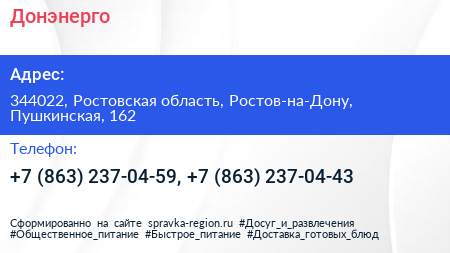 Донэнерго - визитка