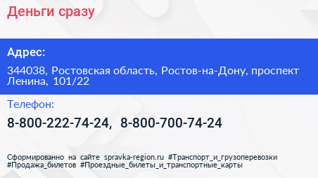Деньги сразу - визитка