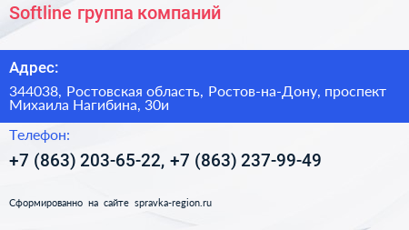 Softline группа компаний - визитка