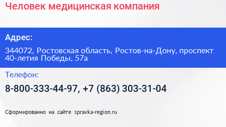 Человек медицинская компания - визитка