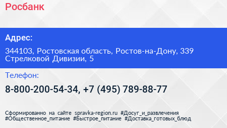 Росбанк - визитка