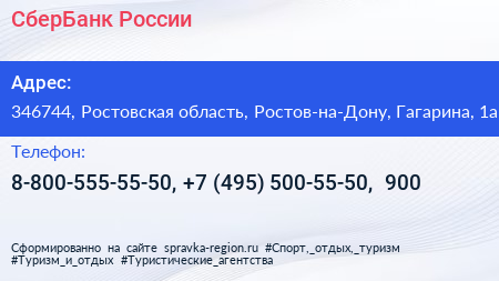 СберБанк России - визитка