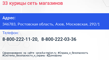33 курицы сеть магазинов - визитка