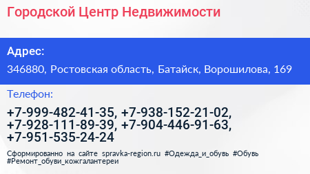 Городской Центр Недвижимости - визитка