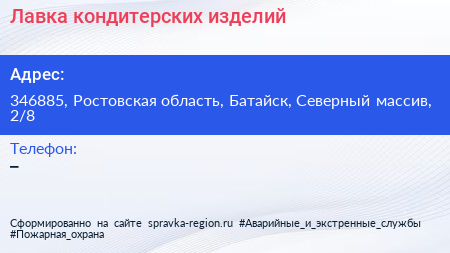Лавка кондитерских изделий - визитка