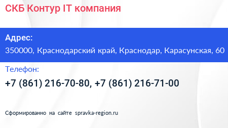 СКБ Контур IT компания - визитка