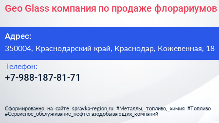 Geo Glass компания по продаже флорариумов - визитка
