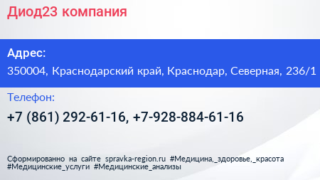 Диод23 компания - визитка