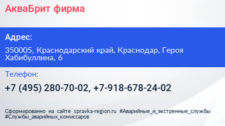 АкваБрит фирма - визитка