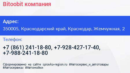 Bitoobit компания - визитка
