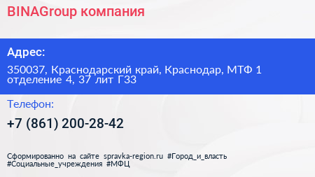 BINAGroup компания - визитка