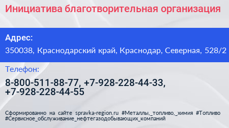 Инициатива благотворительная организация - визитка