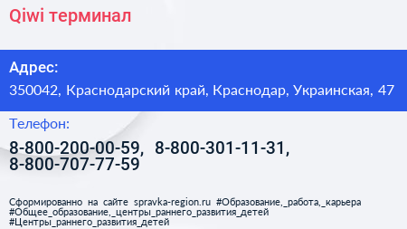 Qiwi терминал - визитка