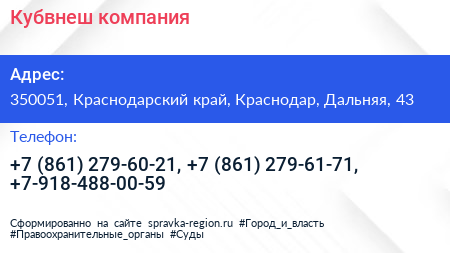 Кубвнеш компания - визитка