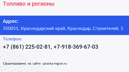 Топливо и регионы - визитка