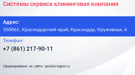 Системы сервиса клининговая компания - визитка