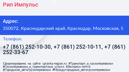 Рип Импульс - визитка