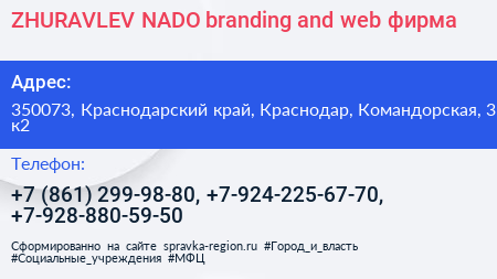 ZHURAVLEV+NADO branding and web фирма - визитка