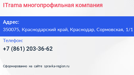 ITrama многопрофильная компания - визитка