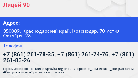 Лицей 90 - визитка