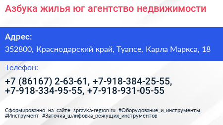 Азбука жилья юг агентство недвижимости - визитка