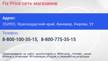 Fix Price сеть магазинов - визитка