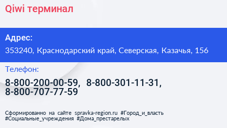 Qiwi терминал - визитка