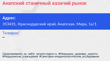 Анапский станичный казачий рынок - визитка