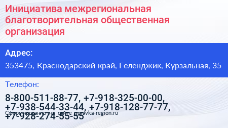 Инициатива межрегиональная благотворительная общественная организация - визитка