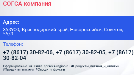 СОГСА компания - визитка